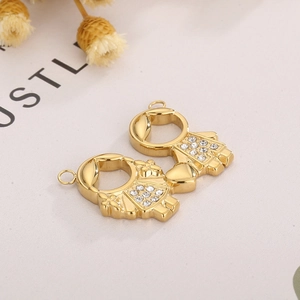 Pendentifs fille plaqués or avec zircons pour bijoux DIY, cadeau fête des mères