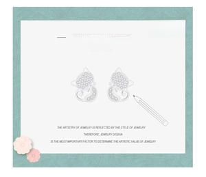 Detailed design concept of S925 sterling silver cat stud earrings with sparkling cubic zirconia