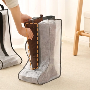 L-shaped waterproof boot storage bag with handle for tall boots and dust protection