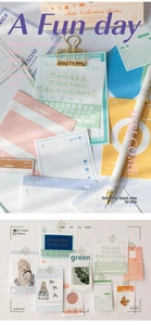 Detail of ivory white aesthetic paper notes for scrapbooking in Instagram layout