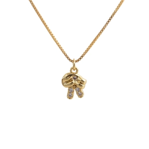 Elegant gold pendant necklace featuring a sparkling cloud-shaped charm with cubic zirconia