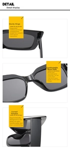 Detailed view of reinforced hinges, nose pads and ergonomic temples of cat eye sunglasses