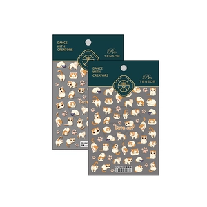5D stereoscopic orange cat nail stickers set with cute paw prints for DIY manicure
