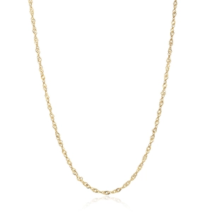Macro detail of high-quality 304 stainless steel gold plated thin twisted chain necklace