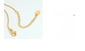 Detail of 18K gold-plated O-chain with lobster clasp and K18 engraved tag