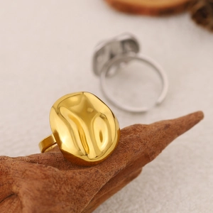 Unregelmäßige 18K Gold- und Silberringe im minimalistischen konkaven Design