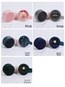 Schmuckkästchen aus Samt in Rosa, Grau, Blau und Grün mit elegantem Band und Rose