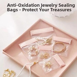 Pink EVA anti-oxidation jewelry storage bags with secure zip seal in various sizes