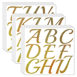 3 inch gold glitter alphabet stickers for DIY wedding party and birthday celebration