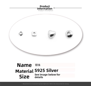 Macro view of S925 sterling silver geometric spacer beads for DIY jewelry making