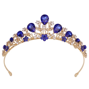 Baroque Leaf Rhinestone Bridal Crown Tiara Headband Sparkling Alloy Crystal Wedding Hair Accessories For Women
