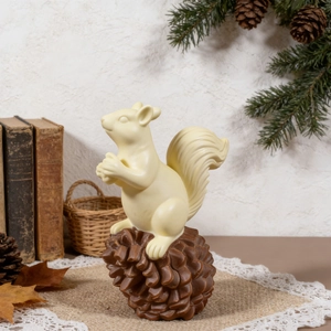 Harvest squirrel and pinecone silicone mold for DIY resin crafts or candle making