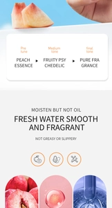 Detail van de perzik handcrème textuur met hydraterende geurformule