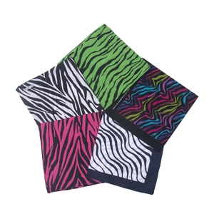 Zebra Print Bandana 100% Cotton Square Scarf For Hip Hop Street Dance Cycling Outdoor Fashion Headwrap Versatile