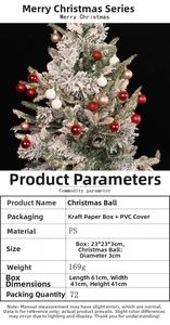 Details von 3cm Weihnachtskugeln in Rot und Weiß mit verschiedenen Glitzerstrukturen
