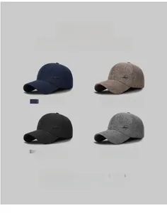 Casquettes de baseball classiques en bleu, café, noir et gris avec logo latéral