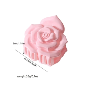 Pince à cheveux rose en forme de rose 3D avec fini mat et prise sûre pour femmes