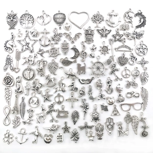 Mixed Zinc Alloy Charms Pendants Antique Silver Bronze Gold Enamel For DIY Jewelry Making Bracelet Necklace Crafts Retro