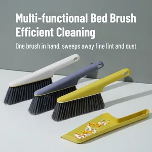 Household Bed Cleaning Brush And Dustpan Long Handle Soft Bristle Sofa Duster Desktop Sweeping Tool Plastic