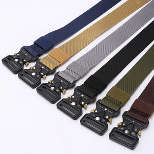 Tactical nylon belts in six colors with metal quick-release cobra buckles for outdoor sports