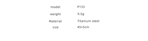 Detailed product specifications for Titanium steel rose necklace, model P133, size 45+5cm