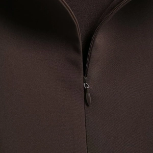 Deep brown mesh sleeveless mini dress featuring a high-quality invisible back zipper detail