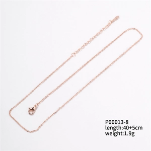 Rose gold stainless steel link chain with lobster clasp and extension, 40+5cm length