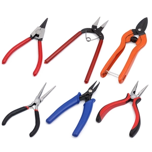 6-piece precision jewelry pliers set with multi-color non-slip handles for DIY crafts