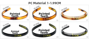 Macro detail of various PC plastic headbands in tortoise shell and black finish