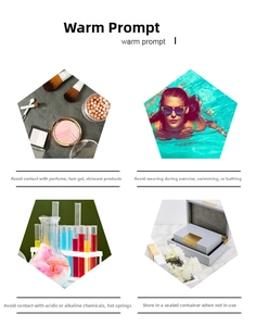Detailed care instructions for jewelry maintenance with icons on a white background