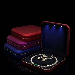 Premium LED light jewelry gift box for pearl necklaces in multiple elegant colors