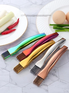 Set of 5 colorful ergonomic stainless steel scallion cutters for thin slicing kitchen tasks
