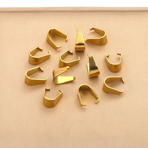 Golden stainless steel pinch bails and pendant connectors for DIY jewelry making