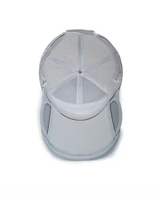 Inside view of the breathable light grey mesh sun hat with sweatband detail