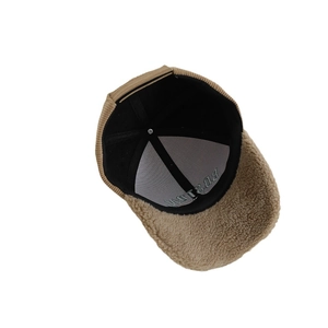 Boston sherpa fleece and corduroy baseball cap for kids with warm lining