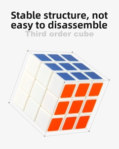 Detail showing the stable structure of the 3x3x3 speed cube with clear internal frame lines