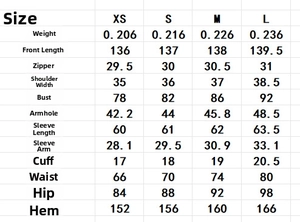 Detailed sizing chart for lace dress including length, bust, waist, and hip measurements