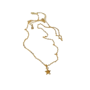 Elegante collana con pendente a stella dorata con zircone su catena in argento S925