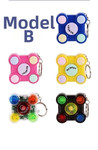Five assorted mini handheld memory games in vibrant colors on a clean white background