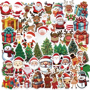 50pcs waterproof Christmas graffiti stickers for laptop and DIY holiday decorations