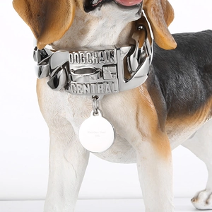 Heavy Duty Dog Collar Chain 316L Stainless Steel Cuban Link For Large Medium Dogs Cool Hip Hop Pet Jewelry