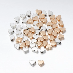 Heart Shaped Spacer Beads Tungsten Alloy Loose Heart Beads For DIY Necklace Bracelet Jewelry Making Accessories