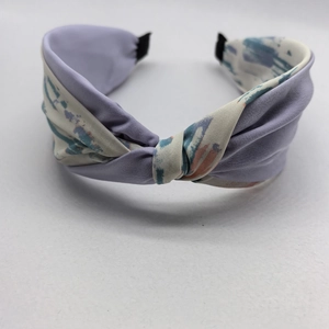 Elegant Knotted Fabric Headband With Abstract Print Pattern Simple Wide Brim Cross Hair Band For Women Fashion Accessory