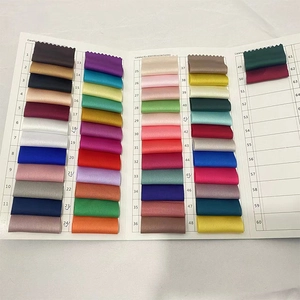 Foldable color chart showing 64 colors of wrinkled satin fabric for knotted headbands