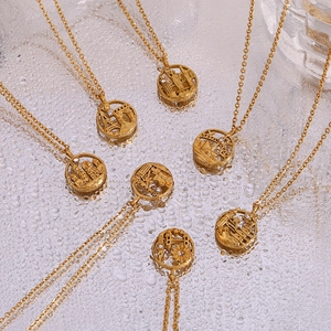 Artistic detail of gold world city landmark pendants on a reflective metallic background