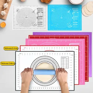 Silicone Baking Mat Non-Stick Kneading Dough Mat With Measurement Scale Heat Resistant Reusable Pastry Sheet For Pizza Cake