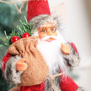 Standing faceless Christmas gnome doll with red knit hat and white beard decoration