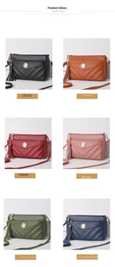 Multi-color soft leather crossbody bag detail showcase, featuring tassels and metal lock.