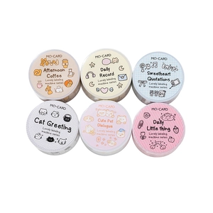 Set of 6 rolls MO.CARD cute label tapes with assorted pastel illustrations for DIY journaling