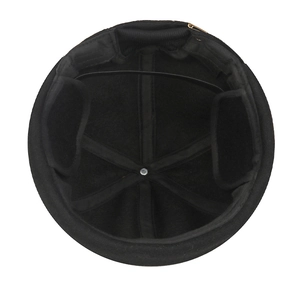 Black woolen docker hat with fleece lining and foldable earflaps for winter warmth